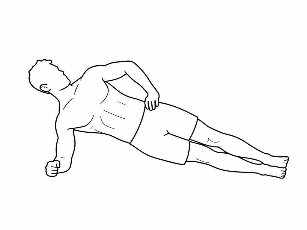 Silhouette masculine au trait en gainage latéral sur l'avant-bras