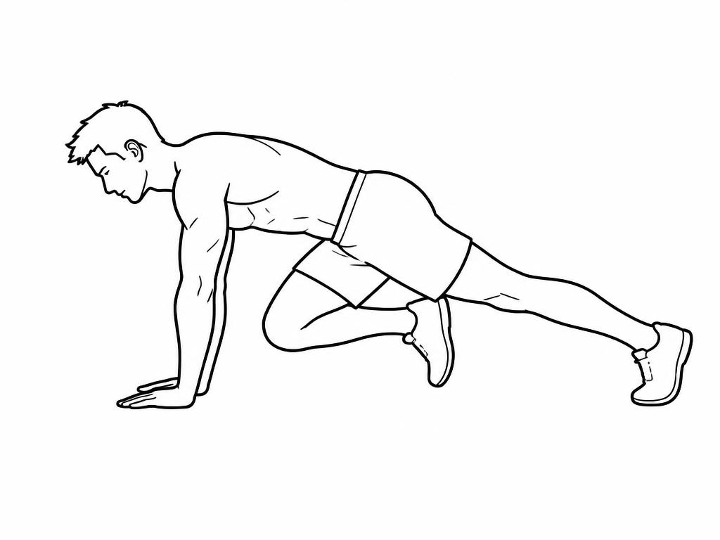 Silhouette masculine au trait en planche, un genou remonté vers la poitrine
