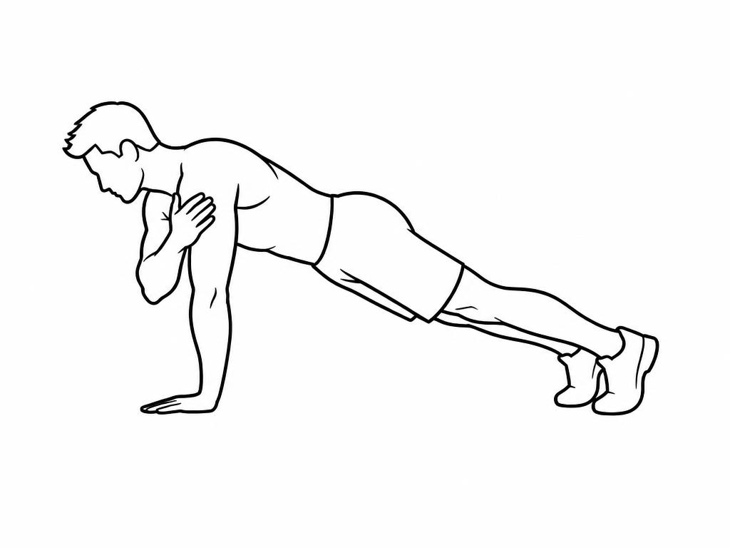 Silhouette masculine au trait en planche, une main touchant l'épaule opposée
