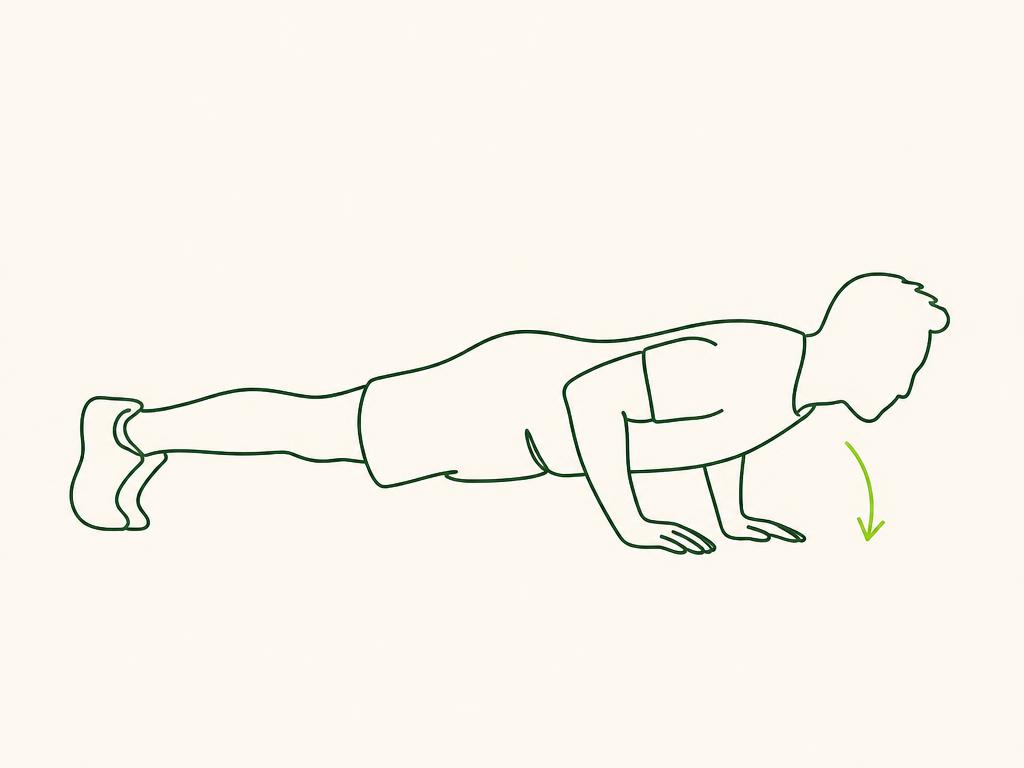 Silhouette masculine au trait en position de pompe, vue de profil