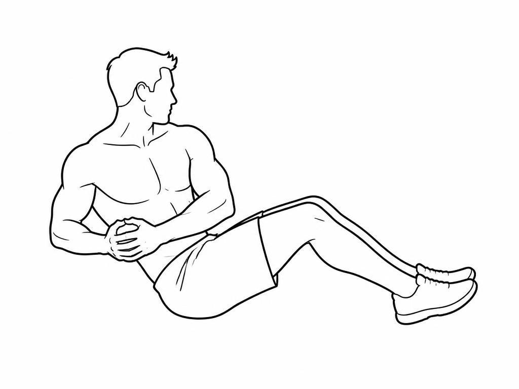 Silhouette masculine au trait assise, buste tourné sur le côté