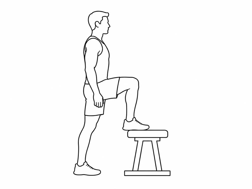Silhouette masculine au trait montant sur un banc avec une jambe