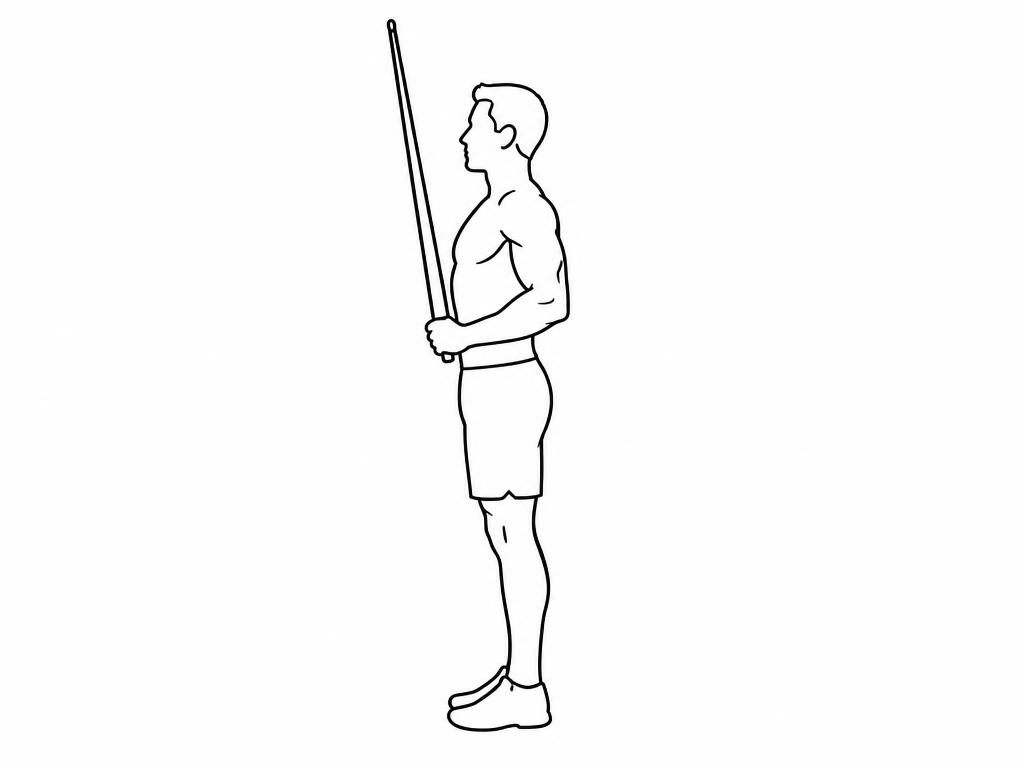 Silhouette masculine au trait tirant un élastique vers le bas depuis le haut